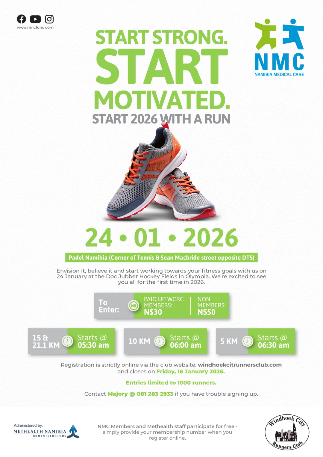 NMC / WCRC SOCIAL TRAINING RUN 24 JAN 2026 